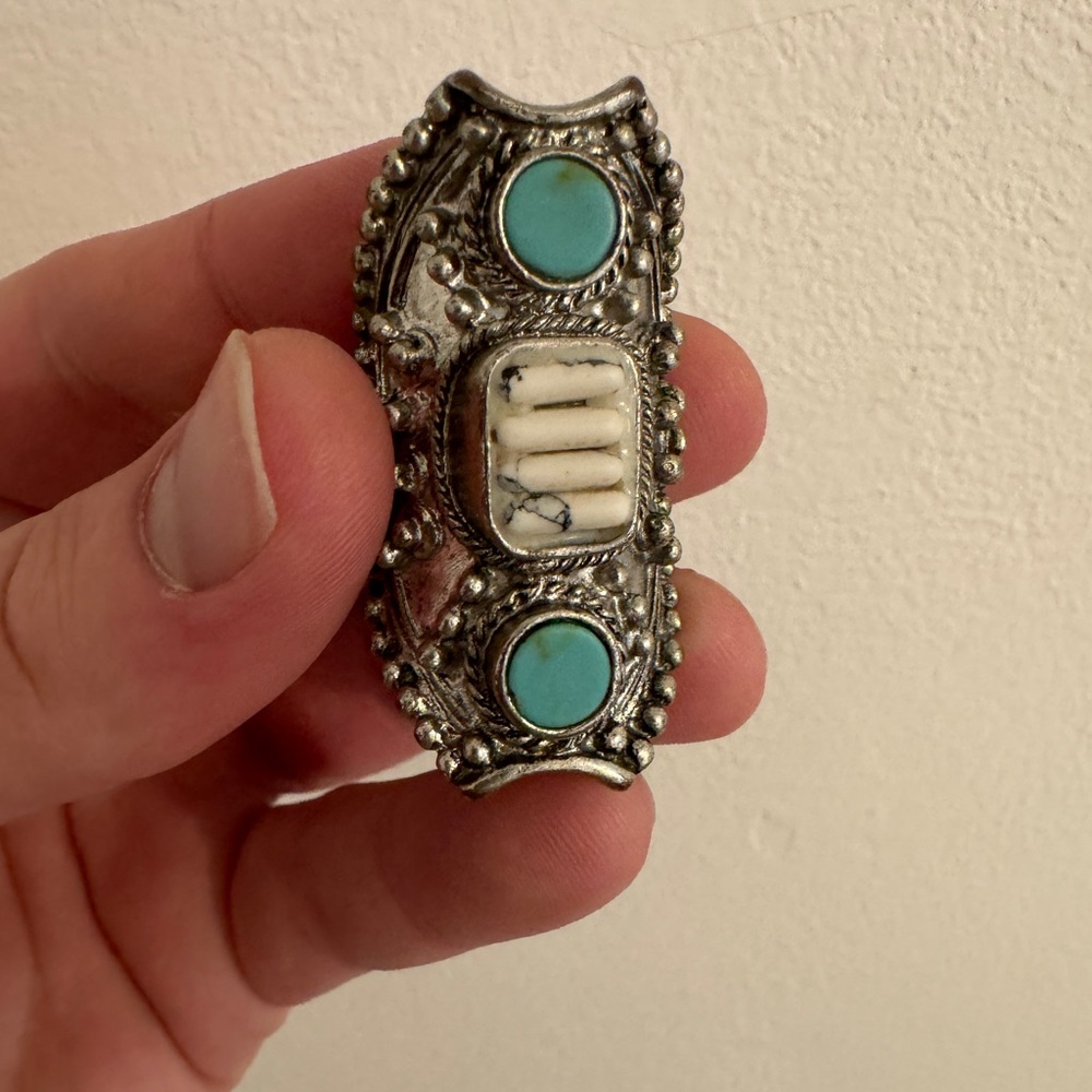 Vintage Silver and Turquoise Brooch